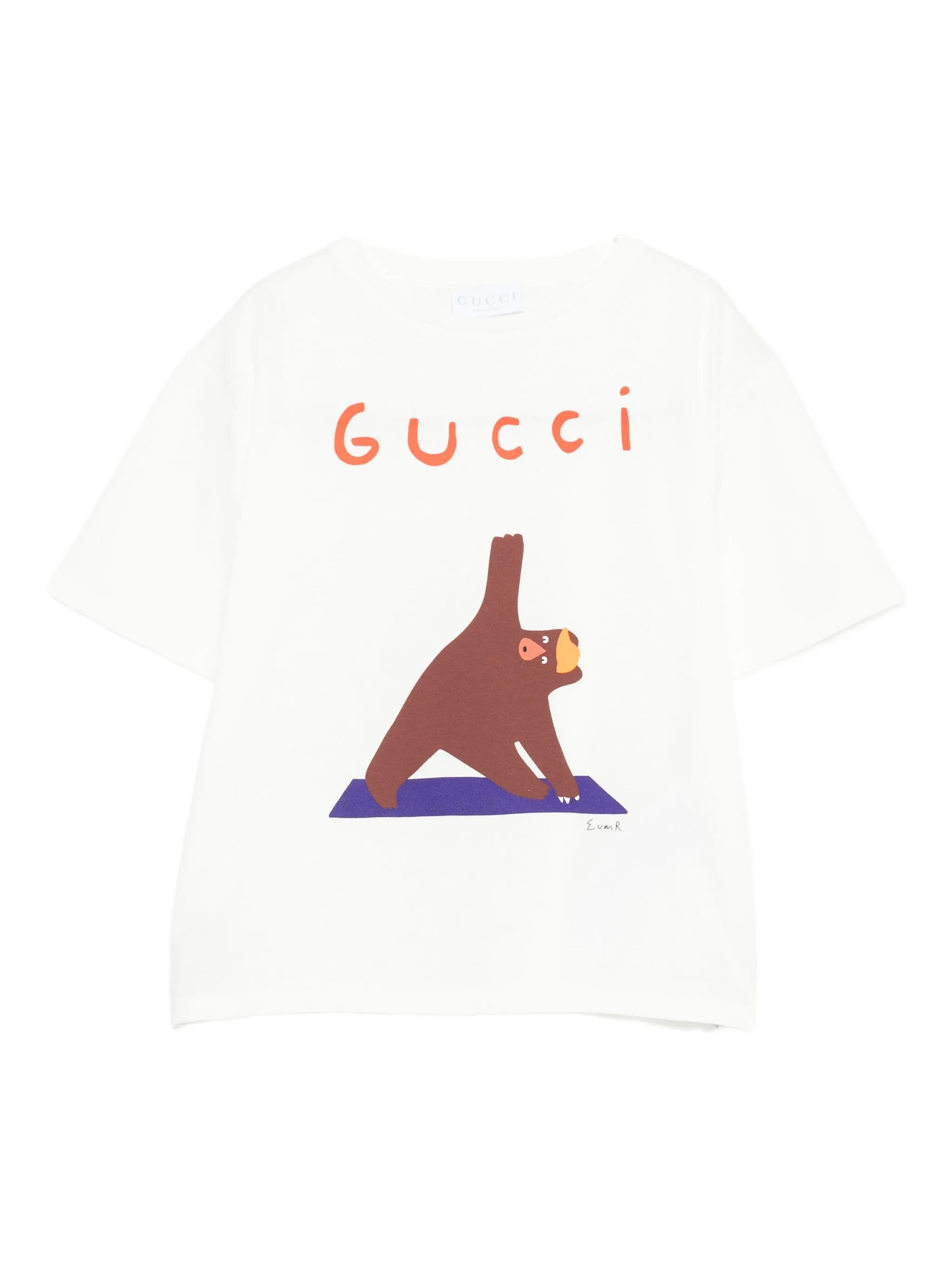 

Футболка с графичным принтом Gucci Kids, белый