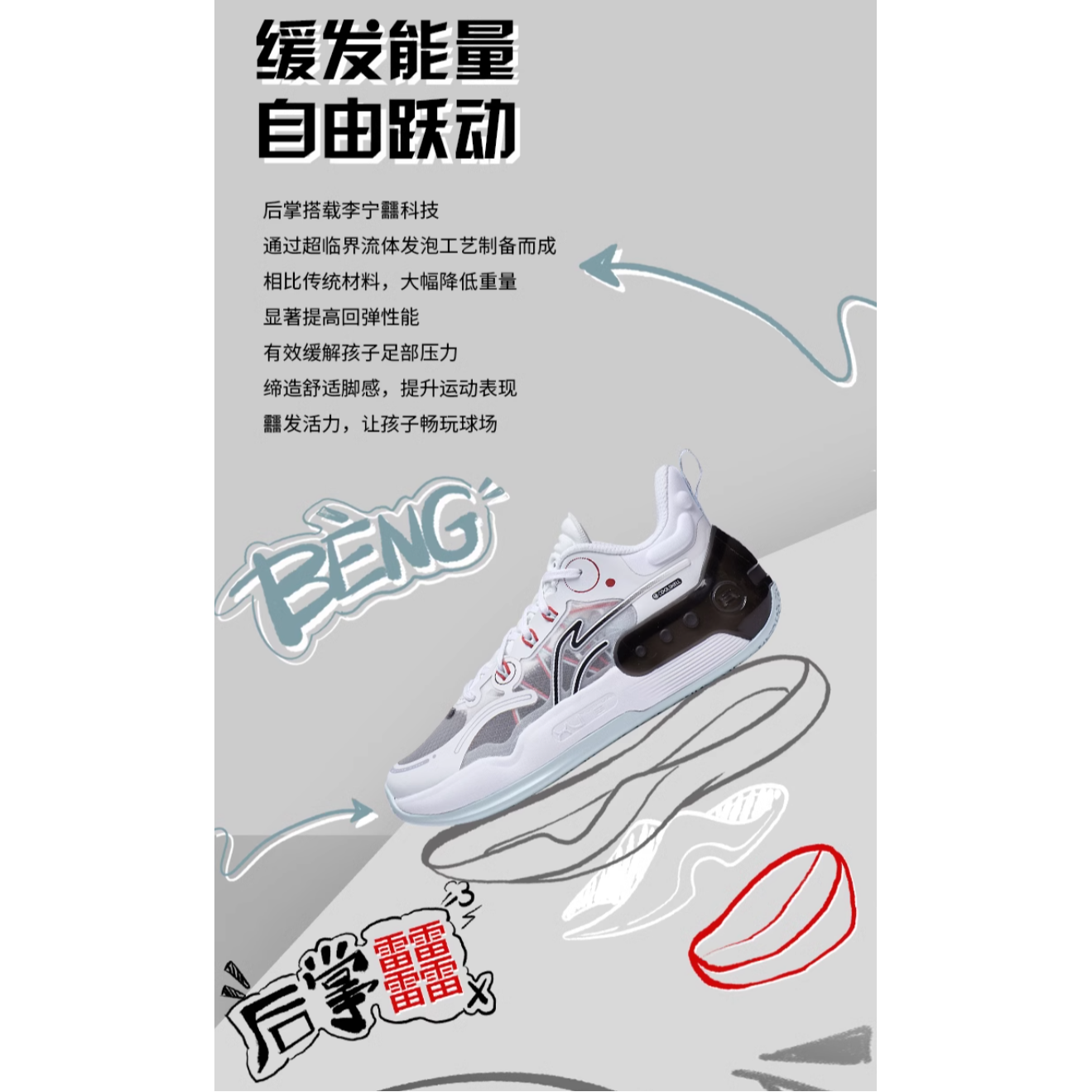 LINING YOUNG YuShuai 16 V2 нескользящие амортизирующие износостойкие низкие баскетбольные кроссовки White Black — фото 4