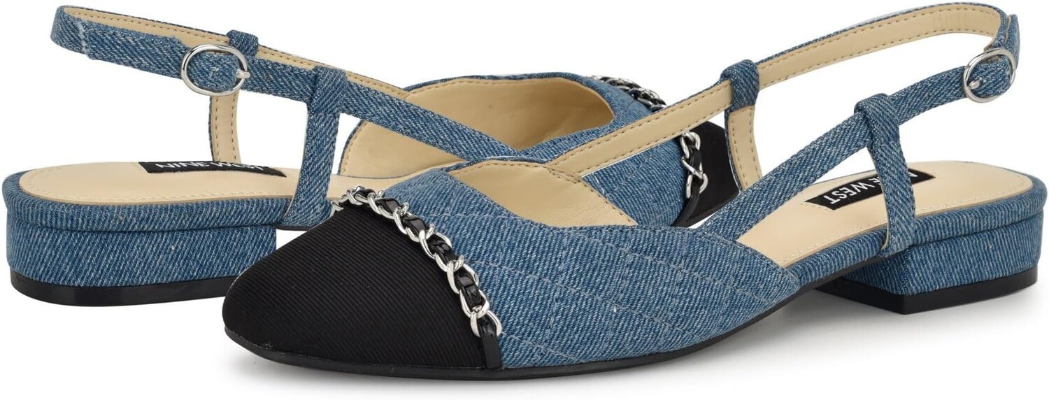 

Туфли на плоской подошве Nine West Charme, цвет Blue Denim/Black
