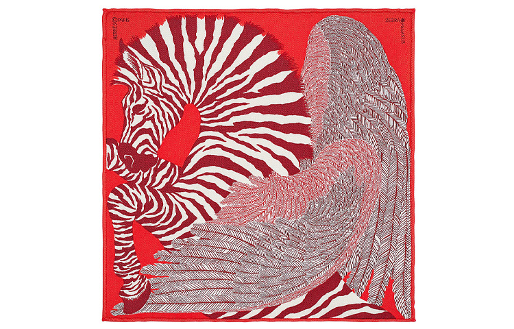 

HERMES Шёлковый шарф, Red