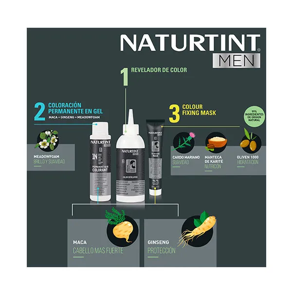 Краситель без аммиака Naturtint Men Tinte Coloración Permanente Naturtint, цвет rubio avellana — фото 4