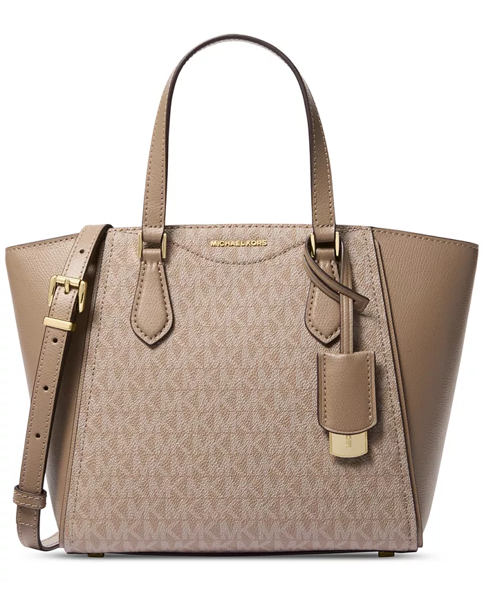 

Сумка-тоут Michael Kors Taryn Convertible Top на молнии с длинными рукавами, коричневый