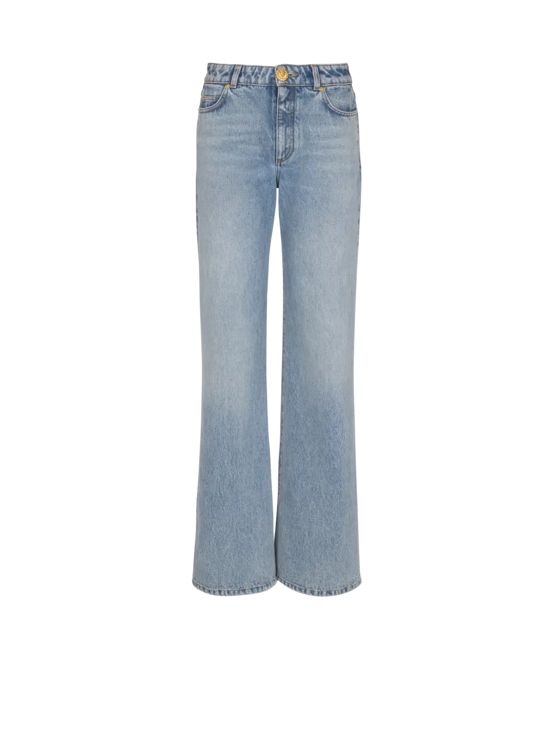 

Джинсы прямого кроя из выцветшего денима Balmain, синий