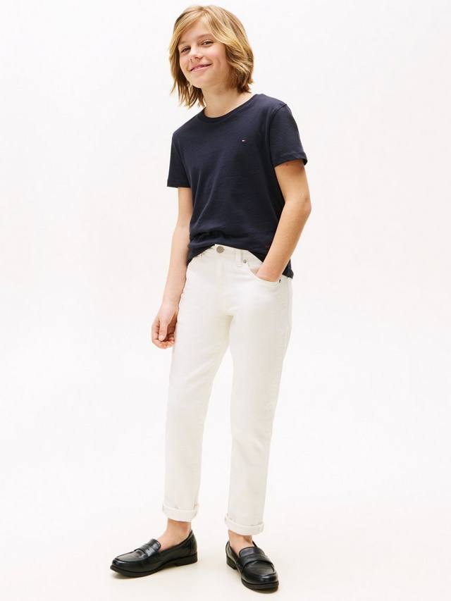 Детский базовый топ с коротким рукавом и круглым вырезом Tommy Hilfiger, Navy — фото 3