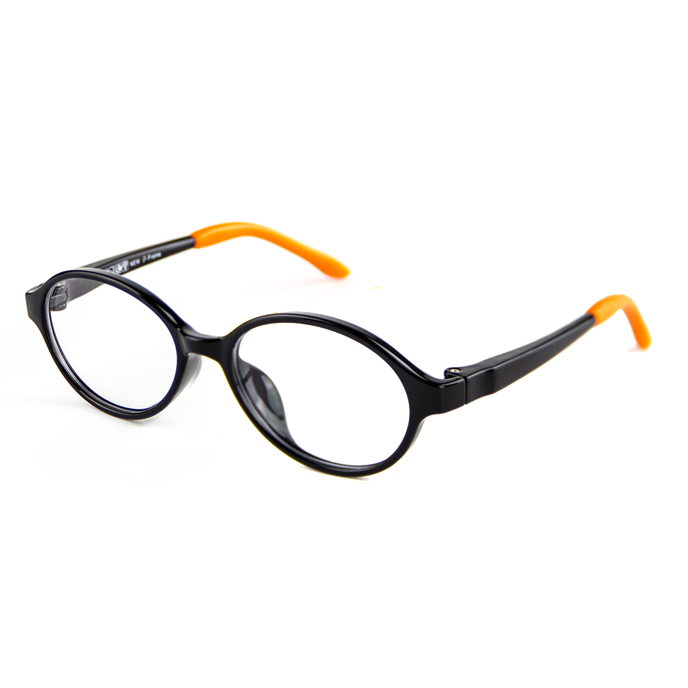 

CYXUS Овальная оправа для очков детская, Black-framed orange temples T13