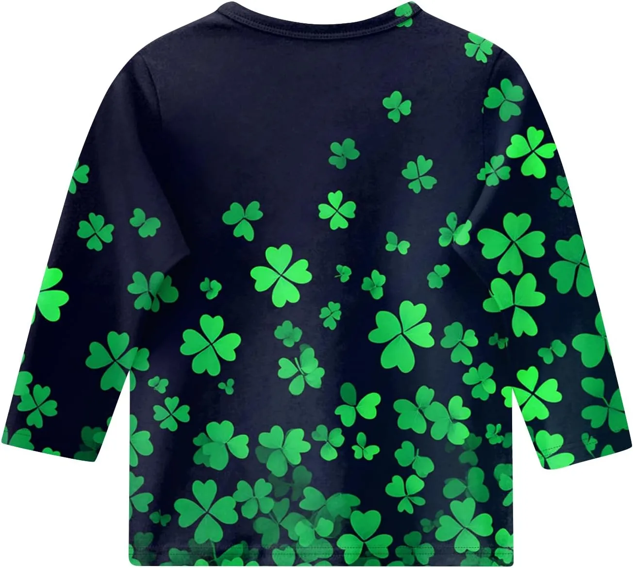 Футболка Girl Oversized с принтом St Patricks Day, 3/4 рукава — фото 3