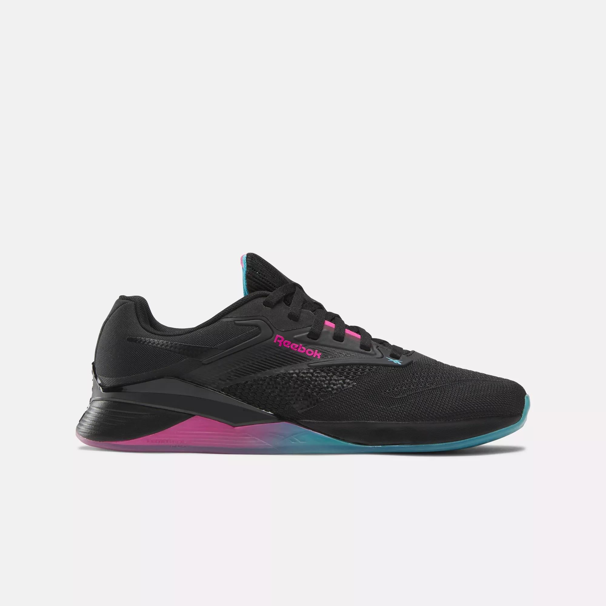 

Кроссовки Nano X4 Reebok, цвет black/bold cyan/laser pink