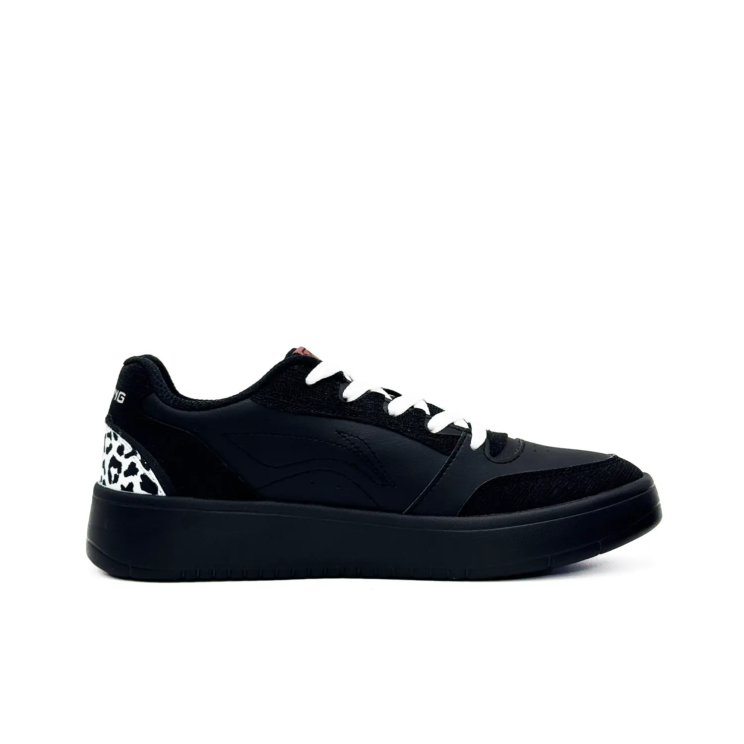 Мужские износостойкие дышащие низкие скейтбордные кроссовки Li Ning Sycee V3, черный белый — фото 3