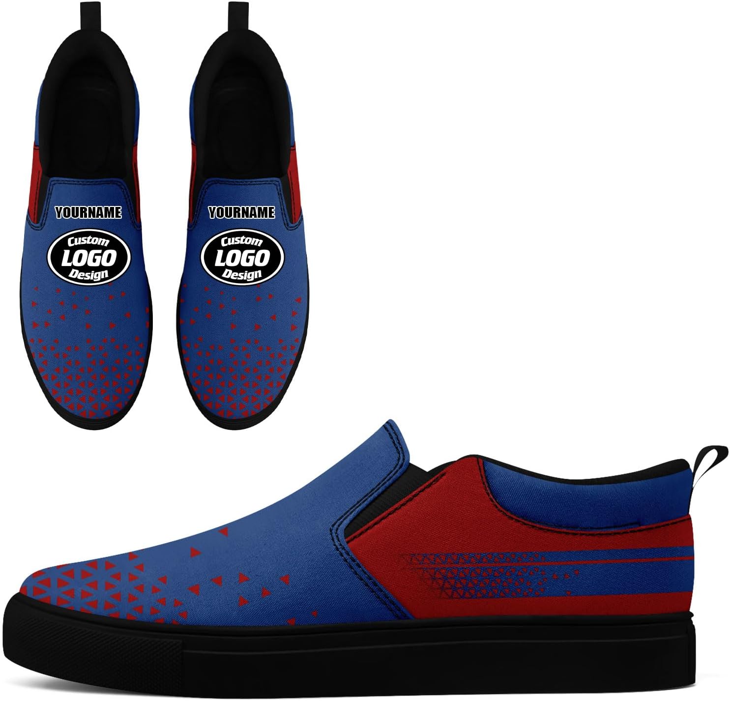 

Кастомизированные корпоративные повседневные слипоны AWSOLE для мужчин и женщин с принтом названия компании и логотипа, удобные кроссовки из холста для прогулок, черный/красный/синий