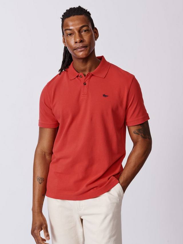 

Футболка-поло Lusby из органического хлопка с логотипом Aubin, Red