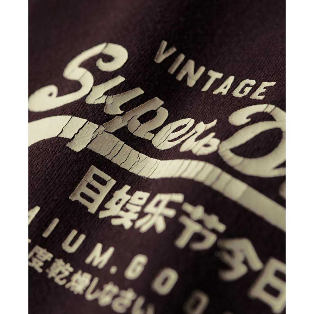 Толстовка Superdry Classic Vl Graphic half zip, коричневый — фото 3