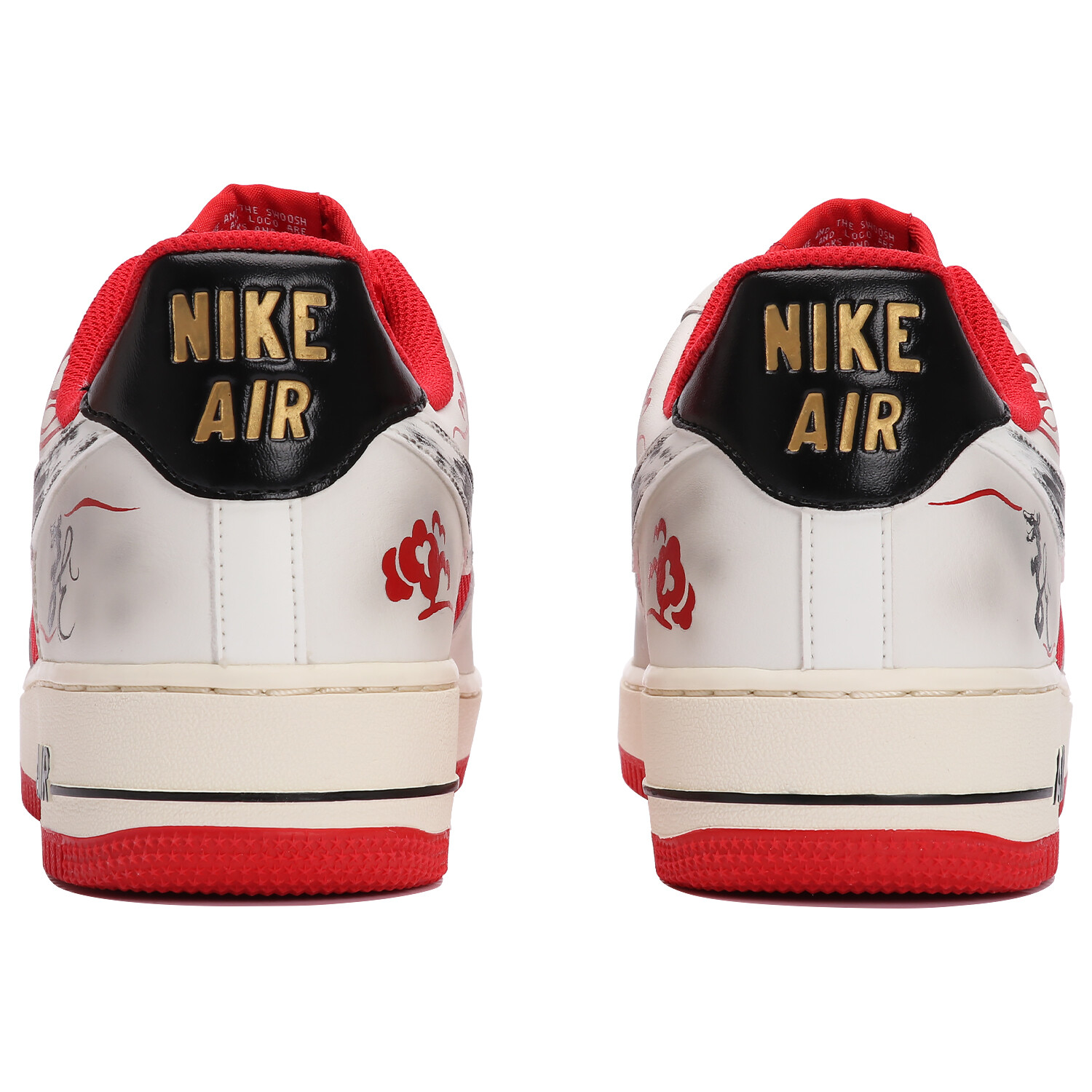 Кроссовки для скейтбординга Nike Air Force 1 Low унисекс, Red/ White/ And Black — фото 4