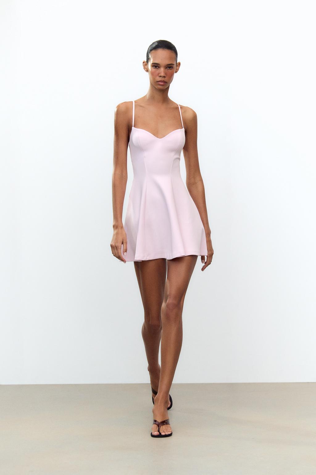 

Платье с вырезом в виде сердечка ZARA, цвет Pastel pink