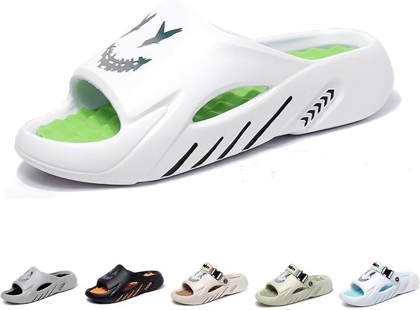 

HCHCTRY мягкие домашние шлепанцы с легкой подошвой, модные мужские тапочки, противоскользящие пляжные шлепанцы, удобные тапочки, массажные сандалии из EVA, белый
