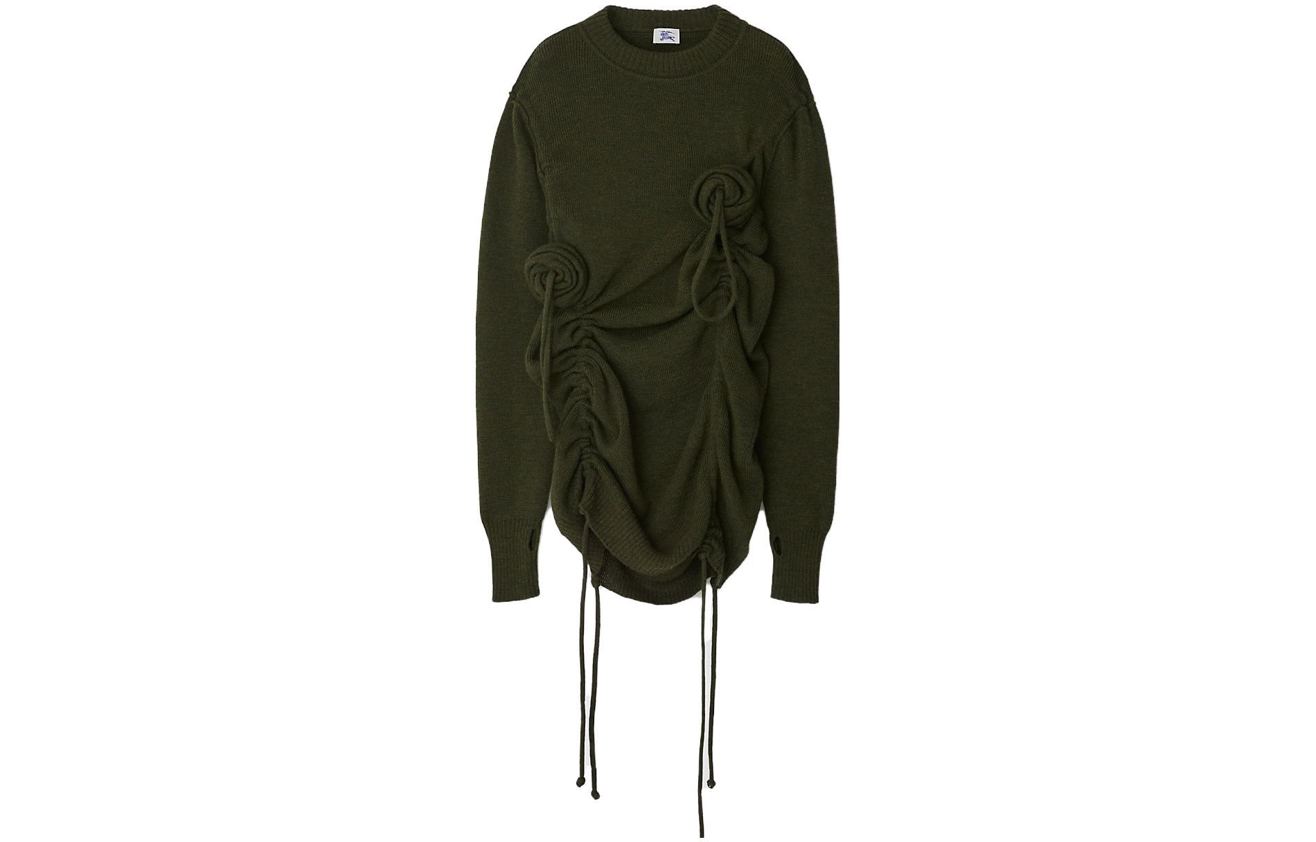 

Burberry Розовый цветочный аппликационный свитер из шерсти