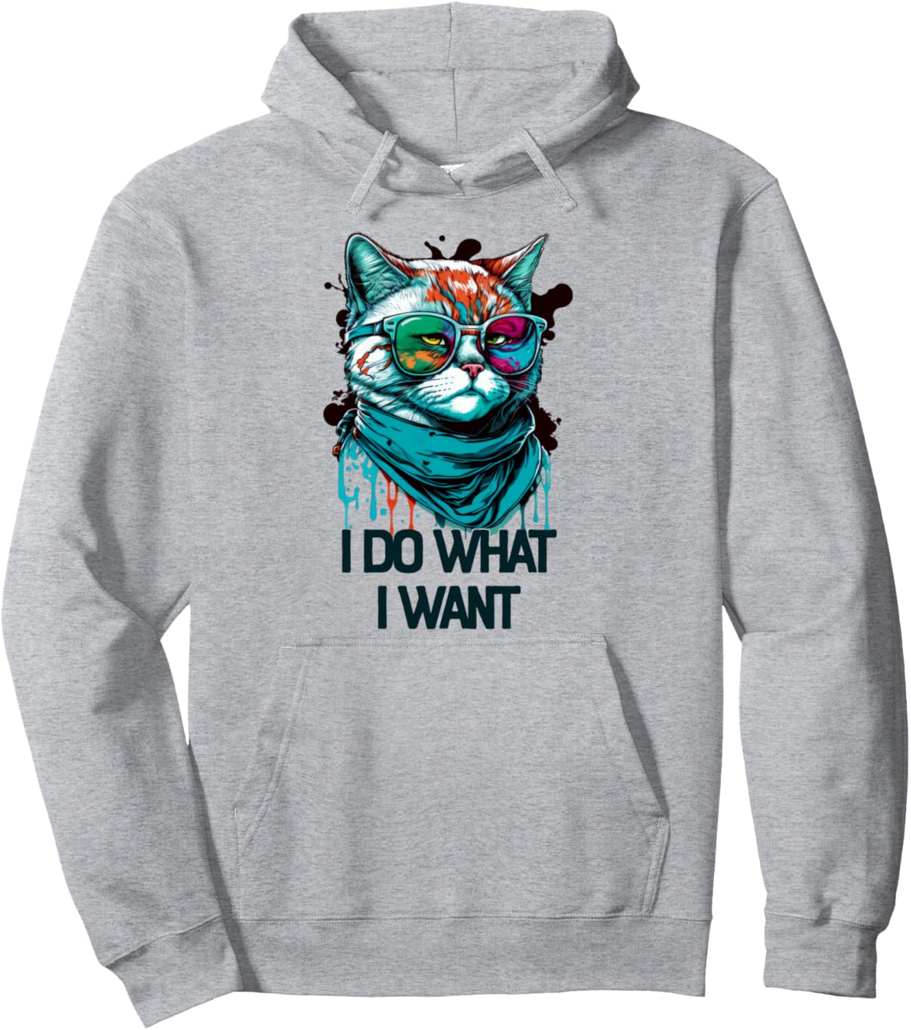

Толстовка с надписью «Я делаю то, что хочу» и котом в солнцезащитных очках Funny Cat Accessories & Gifts For Boys, Girls & Kids, серый