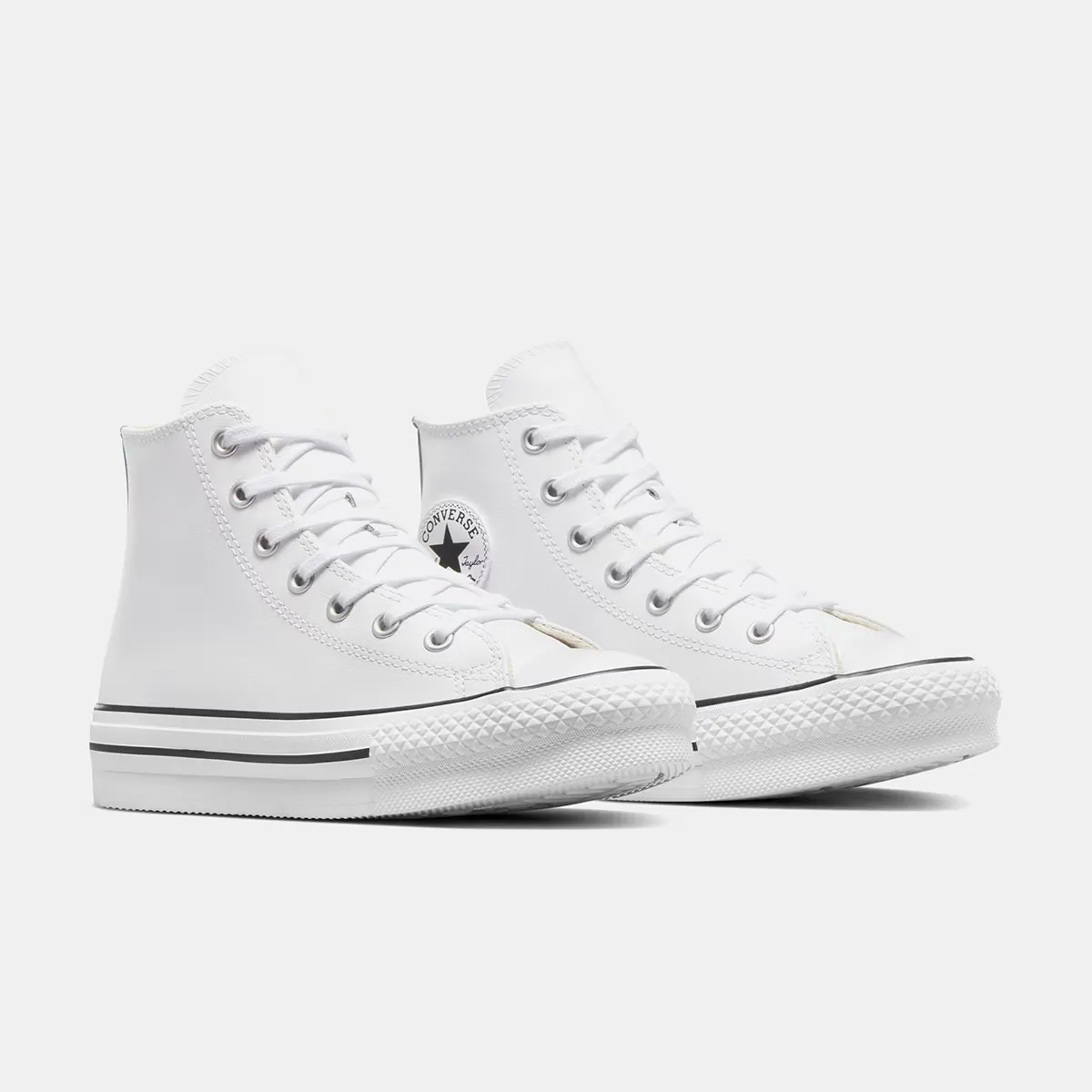 Converse Chuck Taylor All Star Collection Eva Lift кожаные высокие повседневные кеды для детей, белый — фото 2