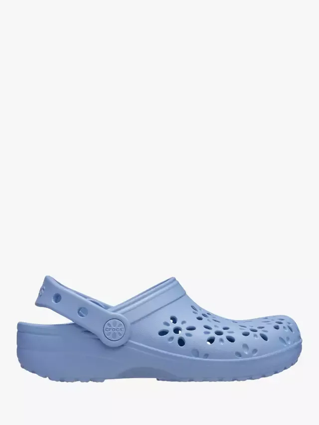 Детские классические сабо с цветочным принтом, цвет Голубая дымка Crocs