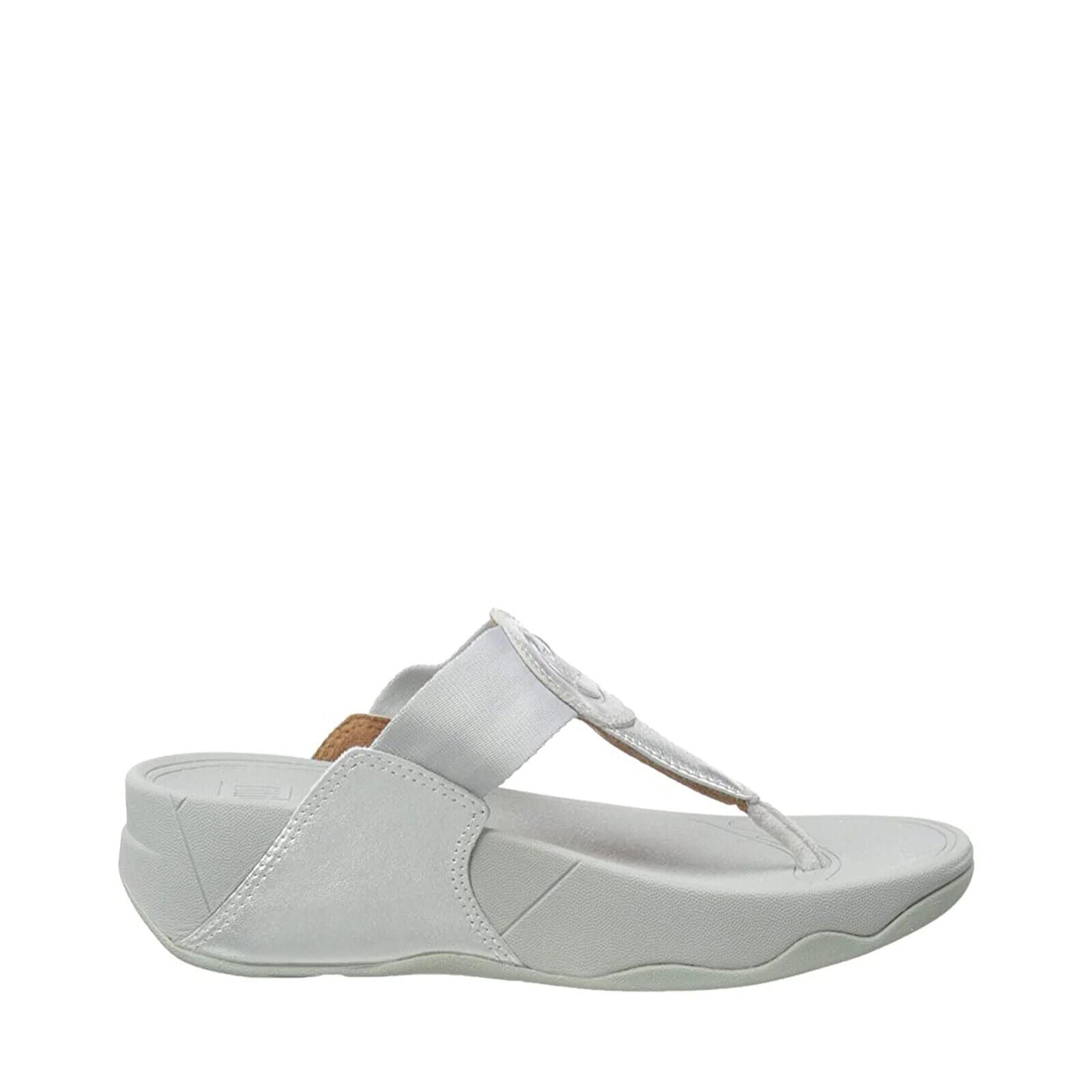 FitFlop Walkstar DX4-011 женские сандалии на танкетке с перемычкой между пальцами, серебристые, без застежки, для комфортной ходьбы — фото 2