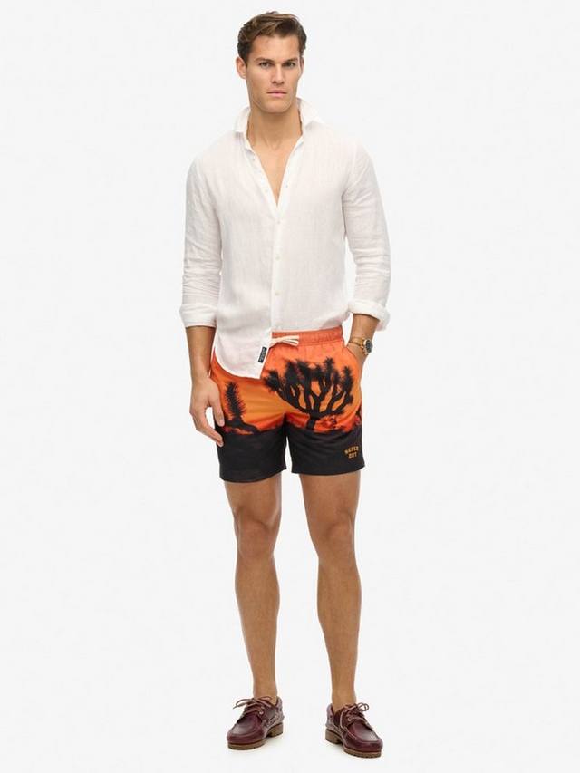 

Фотографические плавательные шорты 17 дюймов Superdry, цвет Sunset Orange