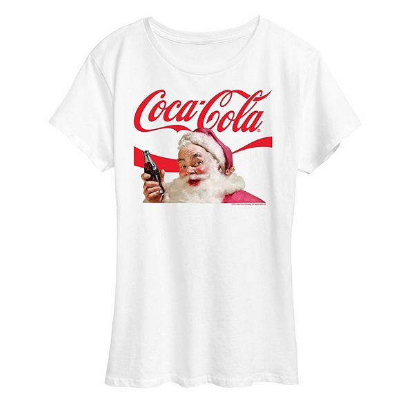 

Футболка с принтом Coca Cola Santa, Plus size Licensed Character, White
