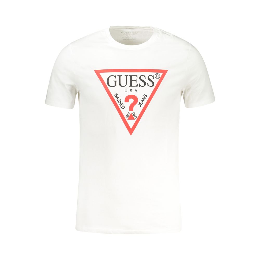 

Белая хлопковая футболка Guess Shoes