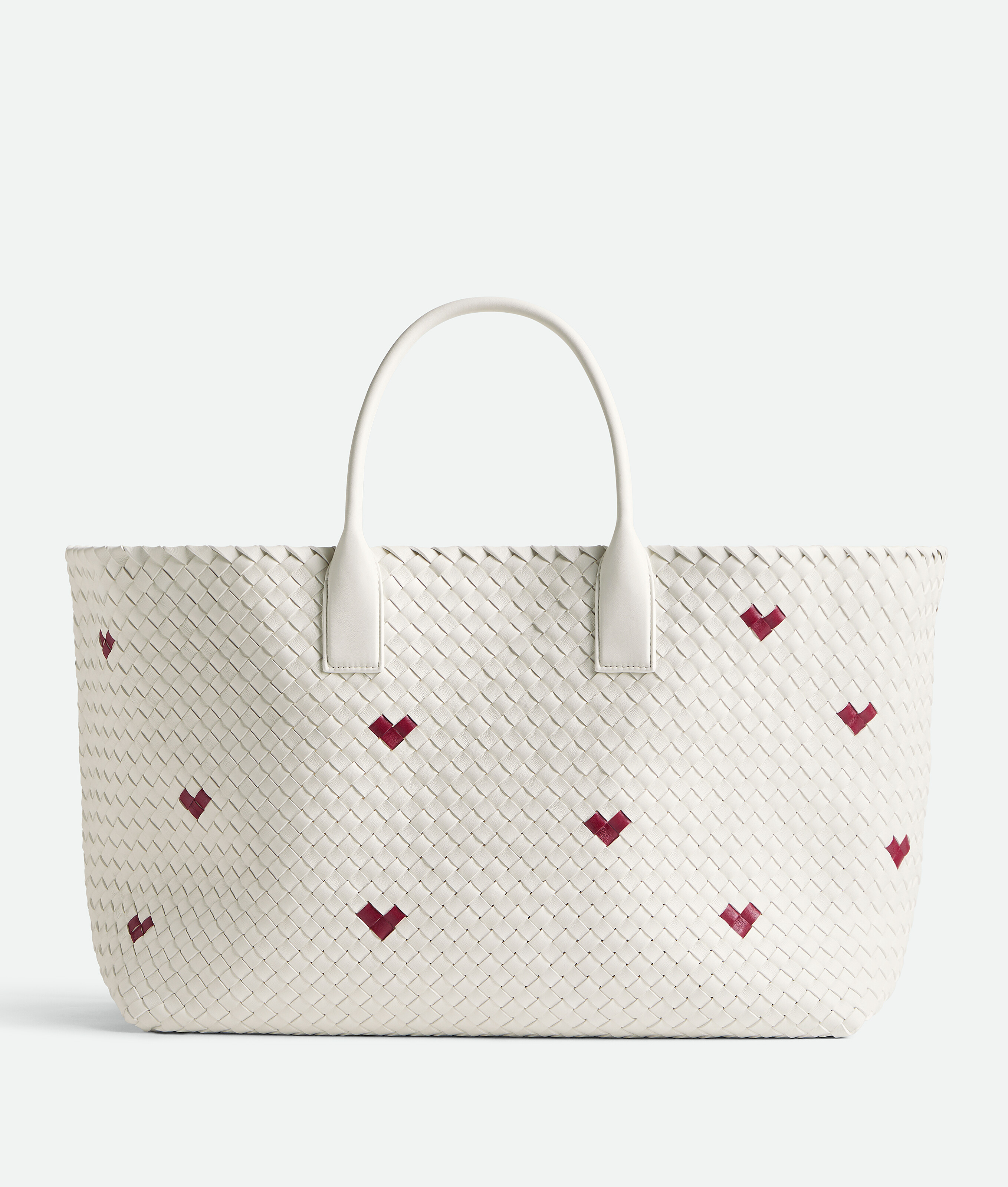 

Сумка-шоппер Bottega Veneta, белый/темно-красный