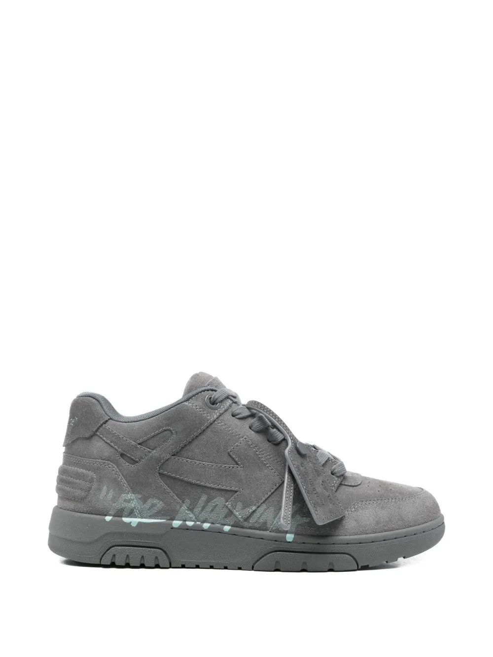 Кроссовки из замши Out Of Office OFF-WHITE, серый