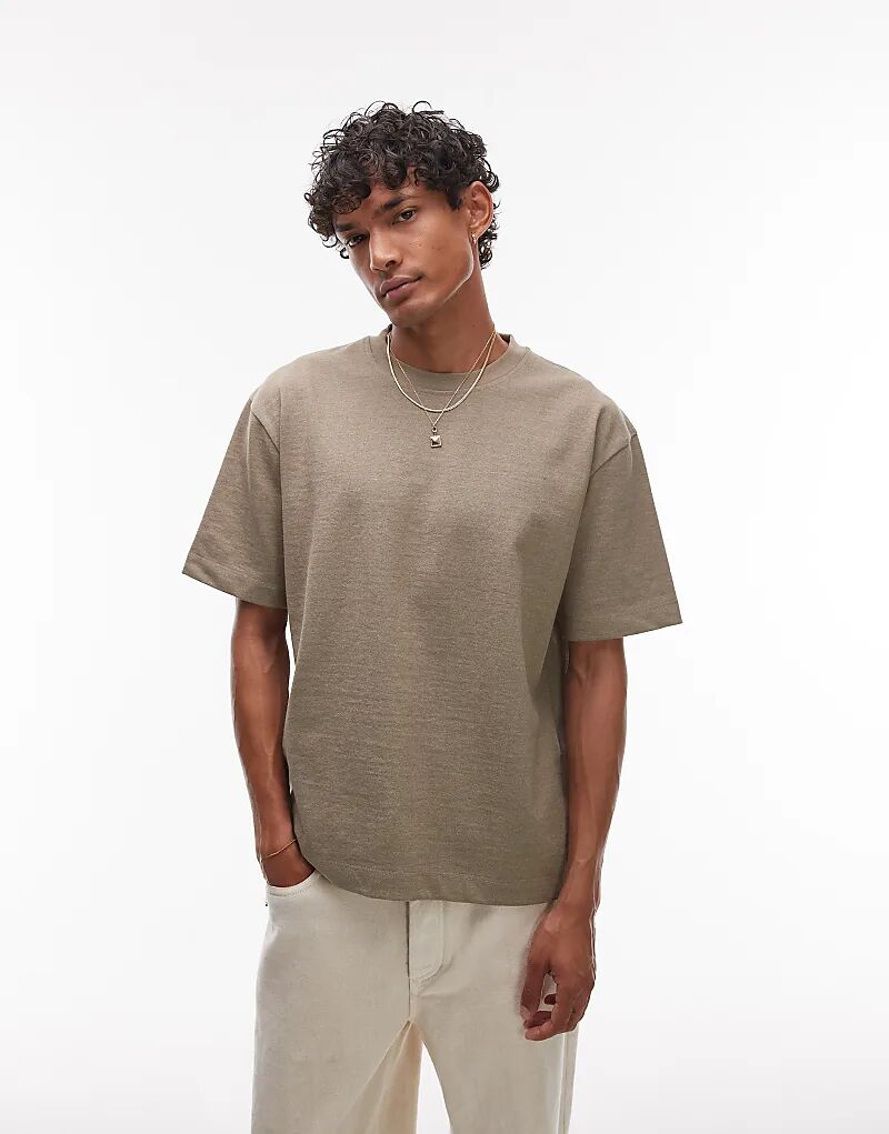 

Футболка Topman премиум-класса с коротким кроем цвета хаки