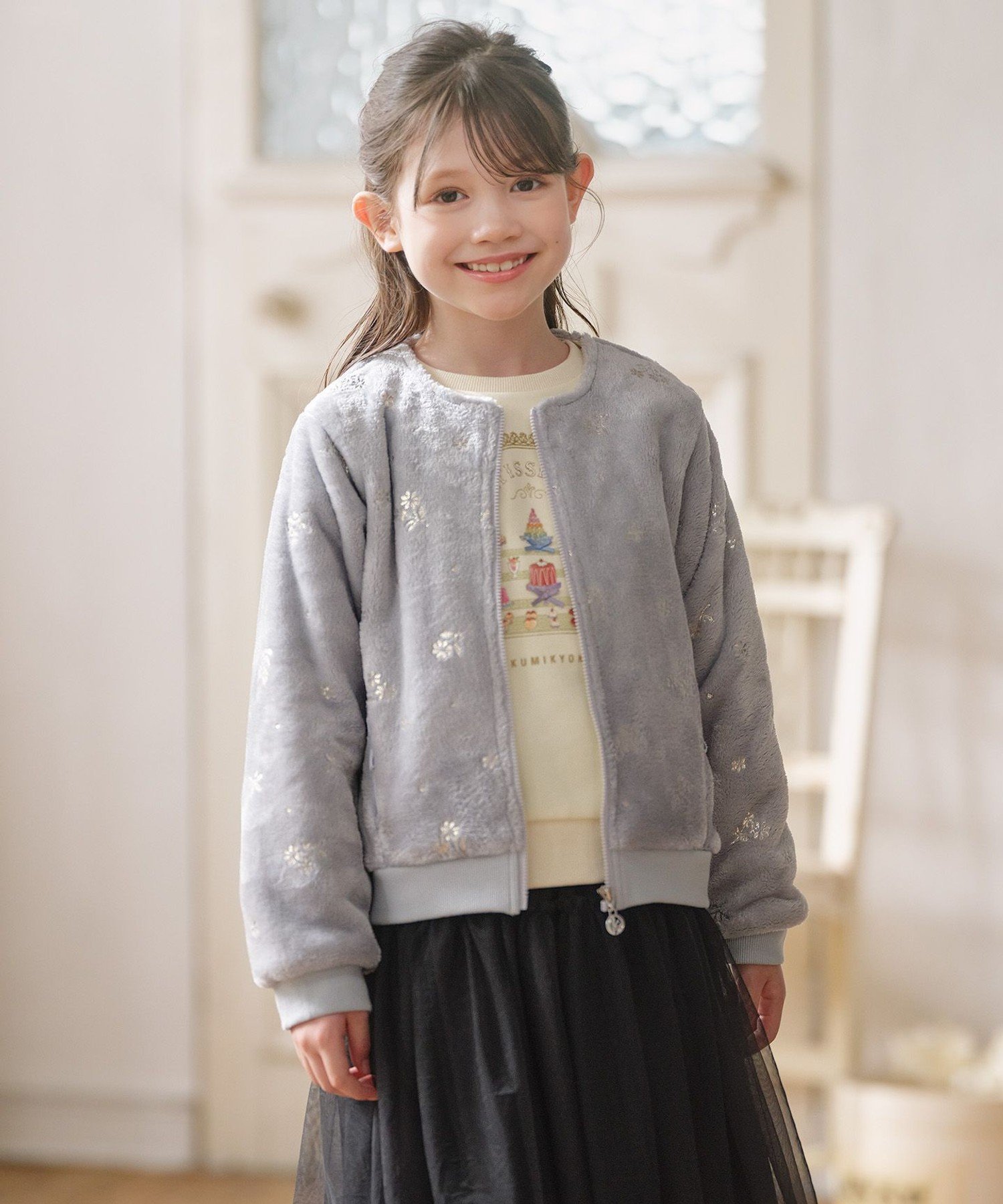 [110-140 см] Блузон «Снежный цветок» Kids Suite, Light gray [503]
