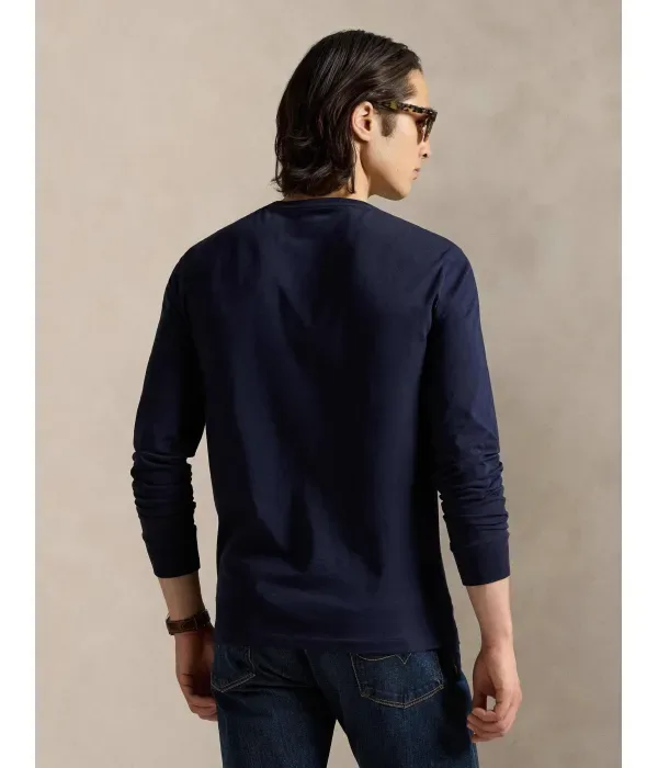 Лонгслив custom slim fit Polo Ralph Lauren, темно-синий — фото 3