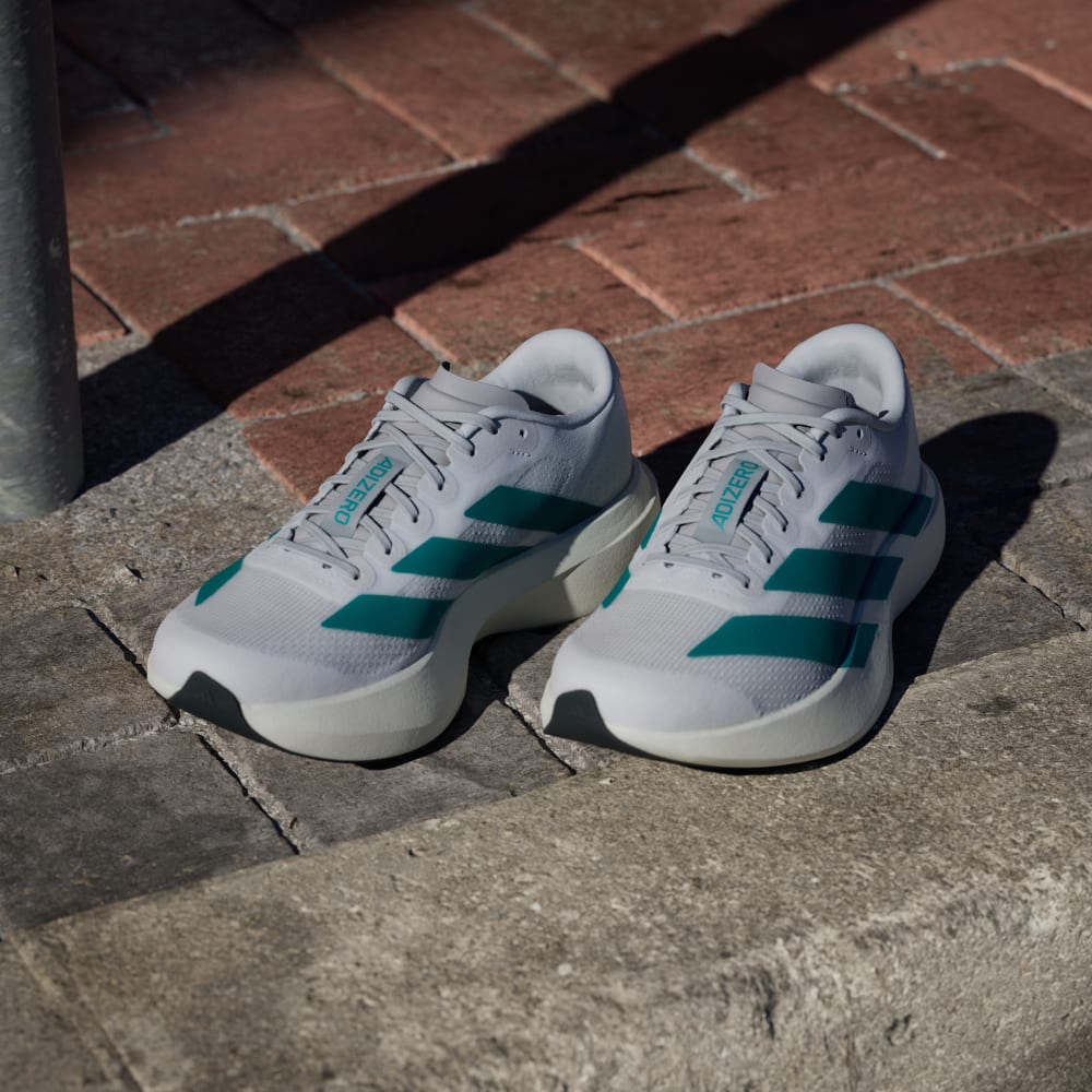 Кроссовки Adidas Adizero EVO SL Shoes, цвет Cloud White/Pure Teal/Grey Two — фото 4