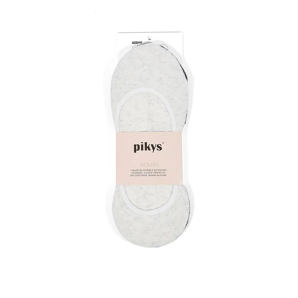 

Носки 2 шт Pikys Fantasy ribbed with silicone no show, серый
