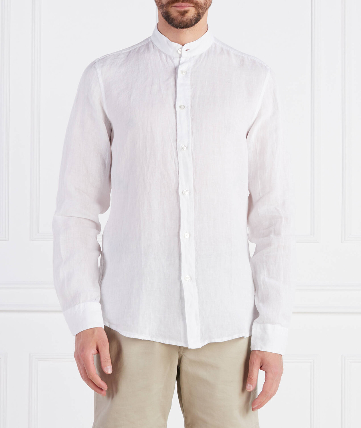 

Льняная рубашка BOSS ORANGE Race Regular Fit, белый