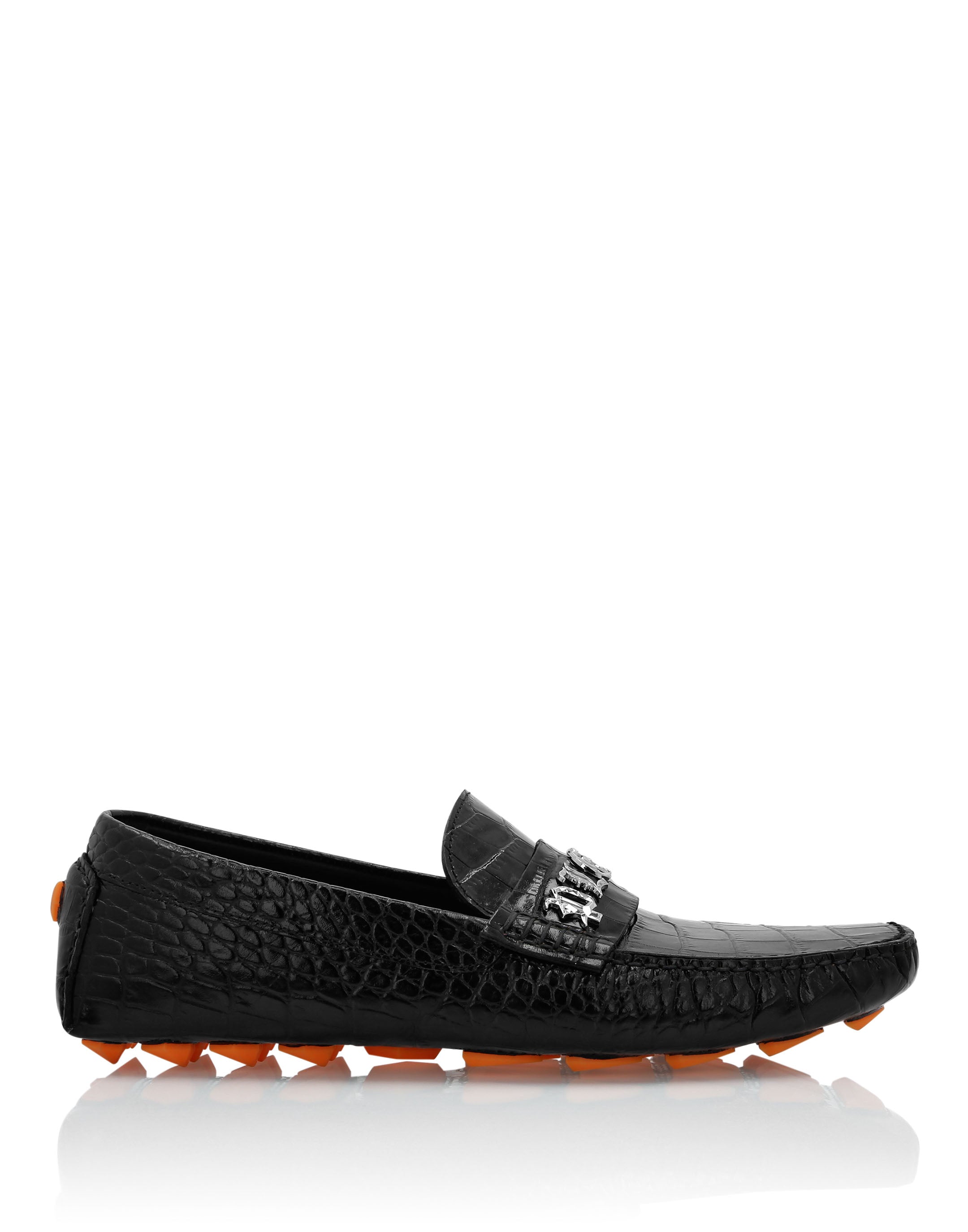 Кожаные водительские туфли Crocco с принтом PHILIPP PLEIN, черный — фото 2