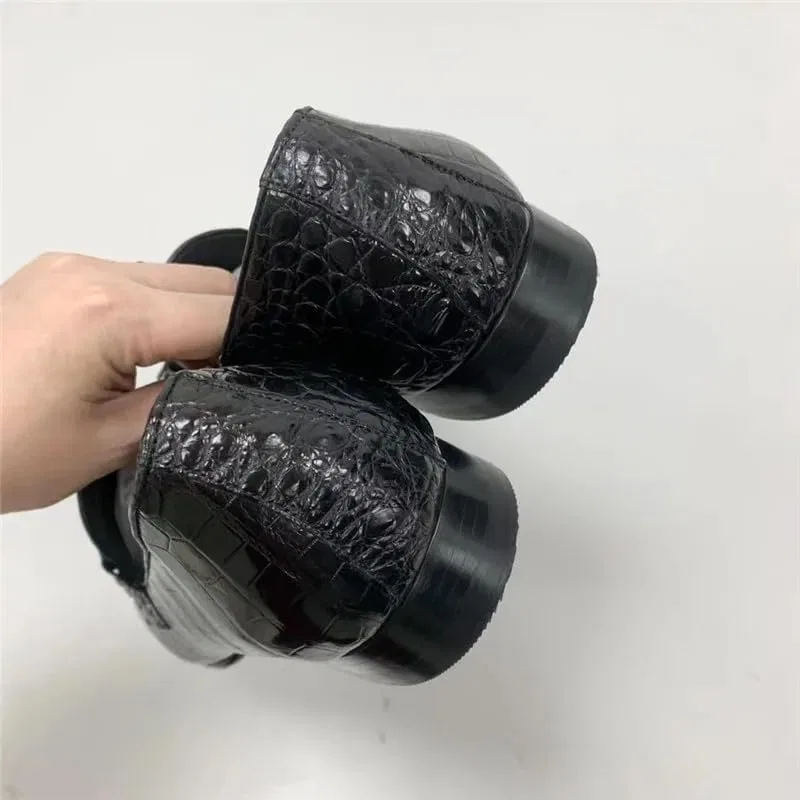 Лоферы крокодиловая кожа Authentic, черный — фото 2