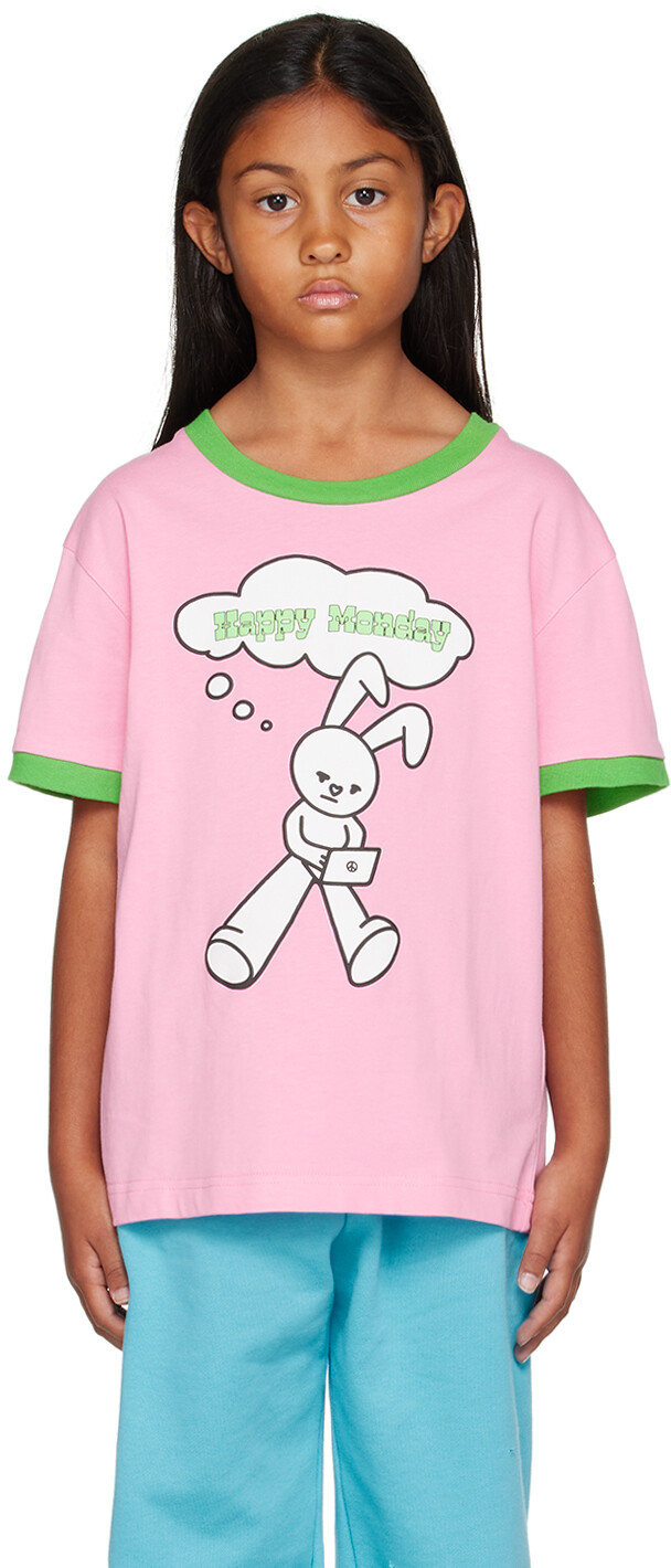 

NZKidzzz Kids Розовая футболка Happy Monday, Розовый, NZKidzzz Kids Розовая футболка Happy Monday