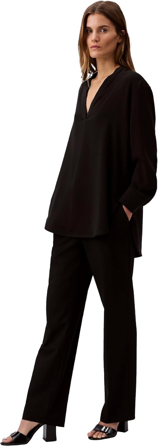 

Женская свободная блузка Calvin Klein с V-образным вырезом, Black