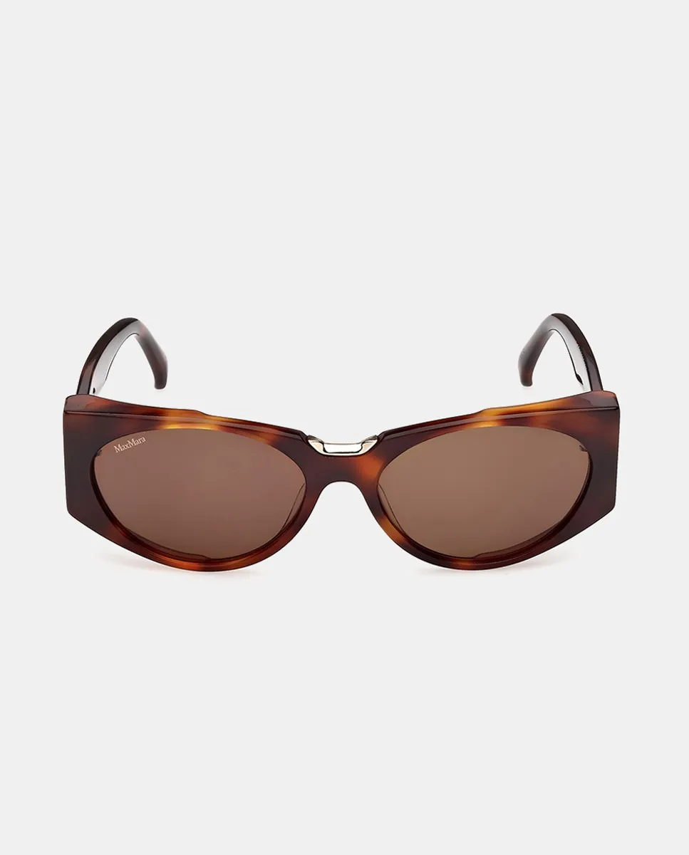 

Женские овальные солнцезащитные очки из ацетата Max Mara, коричневый