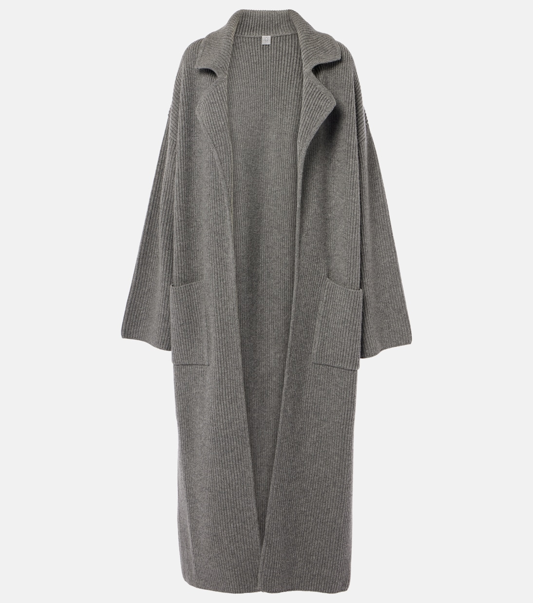 

Кардиган из смесовой шерсти, связанный в рубчик Toteme, Grey Melange