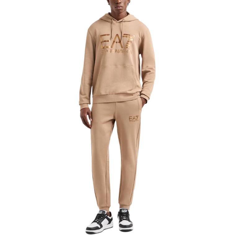 EA7 SS24 Повседневные брюки мужские светло-коричневые EMPORIO ARMANI — фото 3