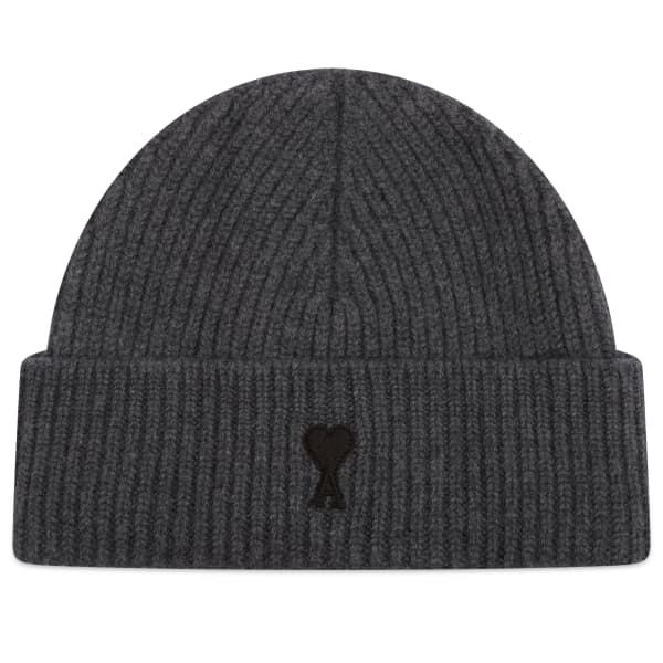 

Вязаная шапочка из фетровой мериносовой шерсти Ami Paris, Gris Chine/ Noir