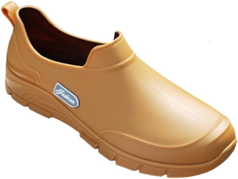 

Мужские короткие резиновые сапоги - водоотталкивающие и противоскользящие, для курьеров и работы на кухне Hoalox, желтый