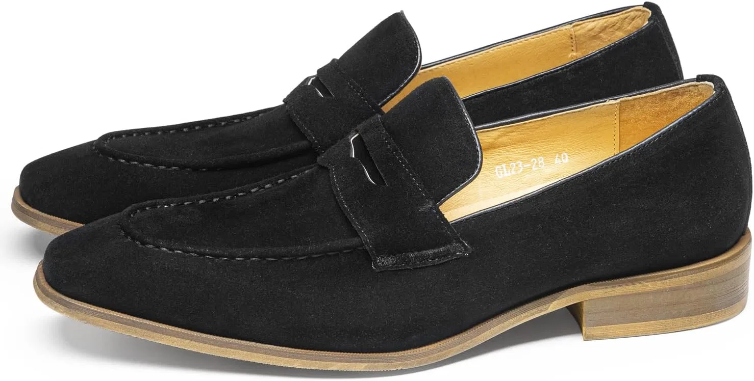 Лоферы формальные итальянская телячья кожа Signature Penny Loafers, Black(suede) FIAVOM — фото 2