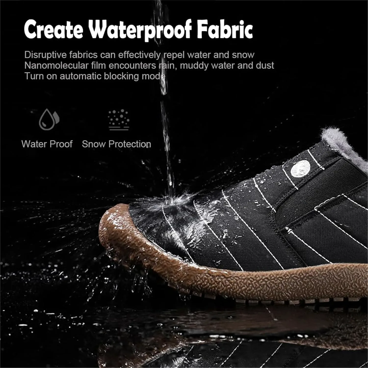 

Мужские водонепроницаемые утепленные плюшевые зимние ботинки для улицы, зимние ботинки для мужчин, водонепроницаемые, против скольжения YAMIELO, синий