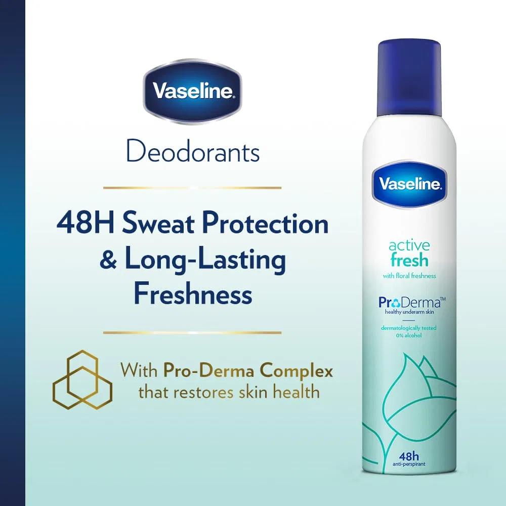 Дезодорант-антиперспирант Vaseline Active Fresh 48h, 250 мл, 3 шт. Vaseline — фото 3