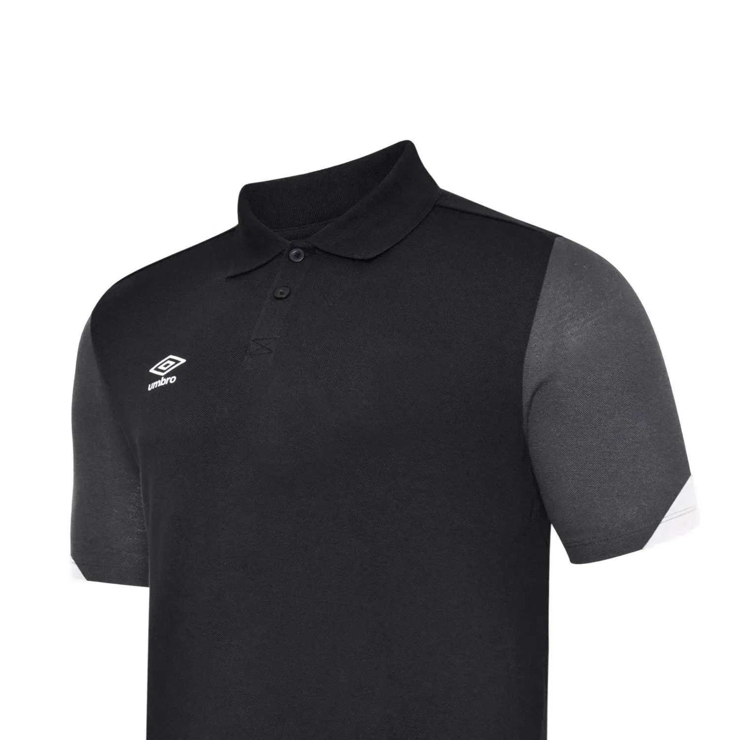 Футболка-поло для мальчиков с контрастными рукавами Umbro, черный — фото 2