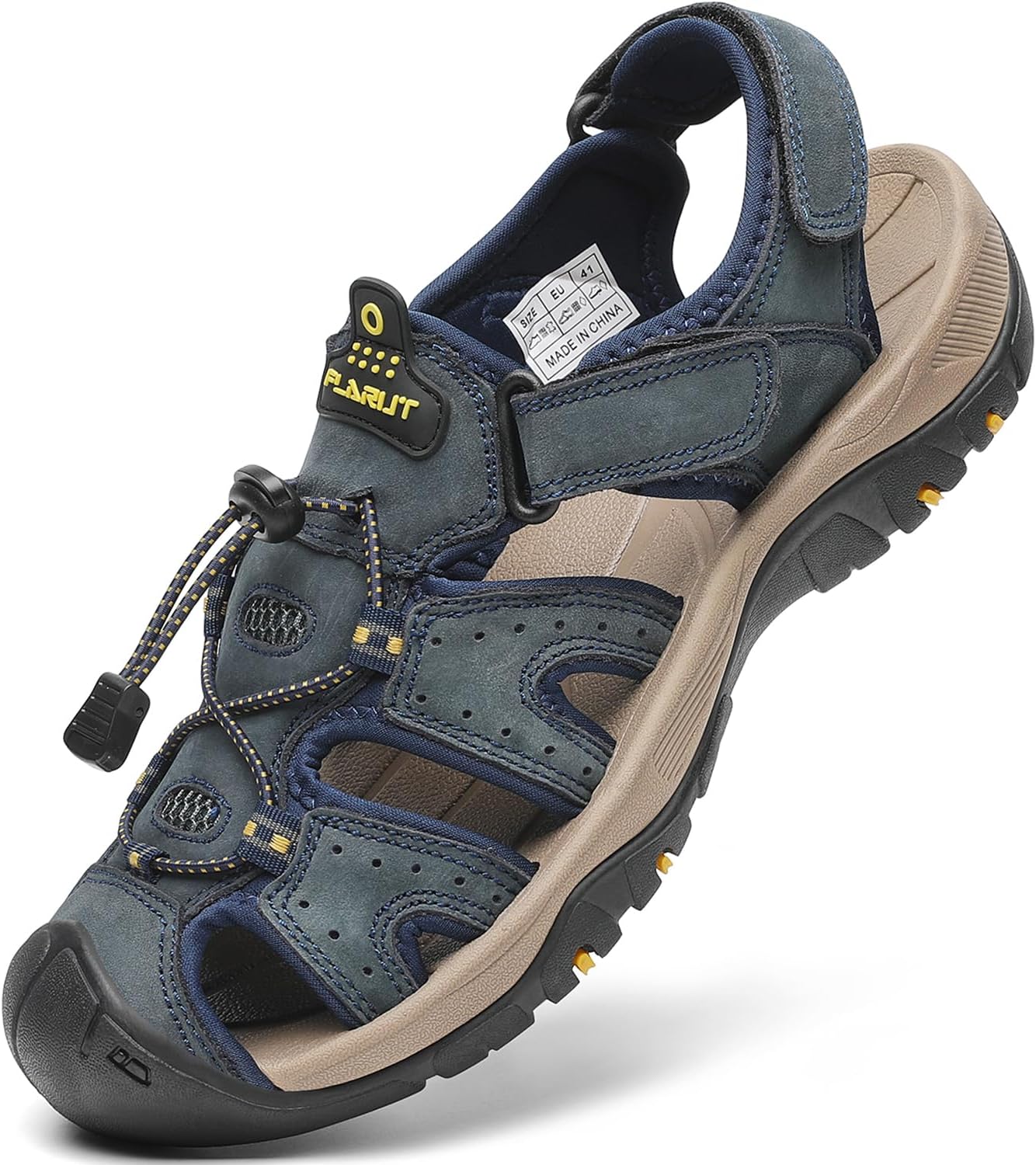 

Мужские спортивные сандалии FLARUT для активного отдыха, походов, с закрытым носком, кожаные, легкие, для прогулок по тропам, повседневные сандалии, водоотталкивающие, синий