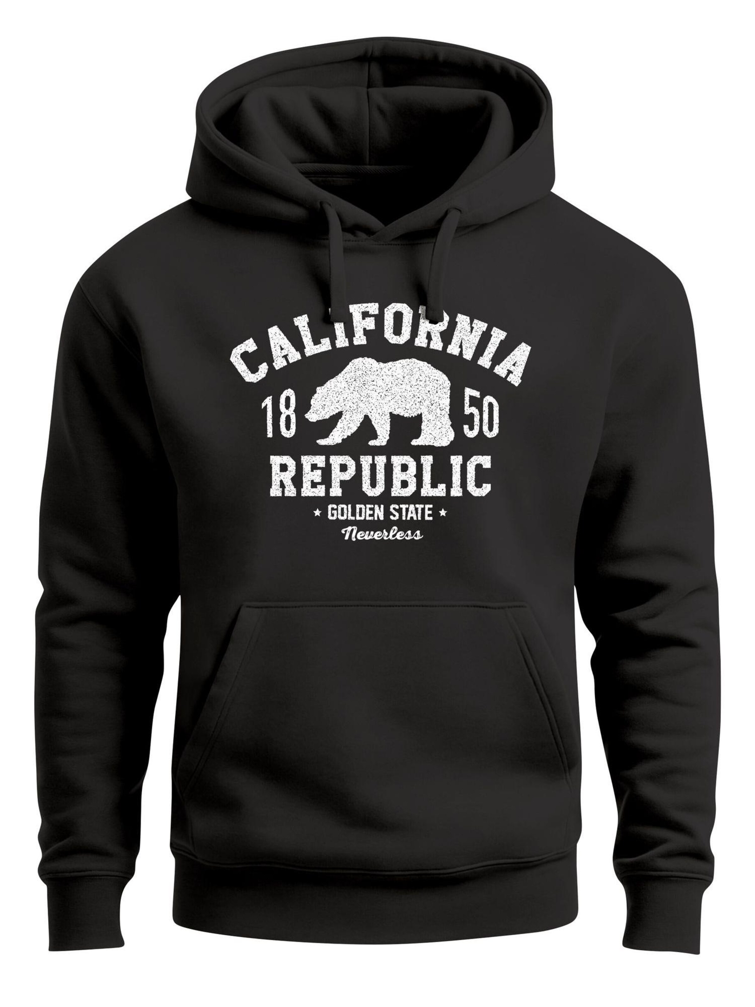 

Neverless Толстовка 'California Republic' в черном цвете