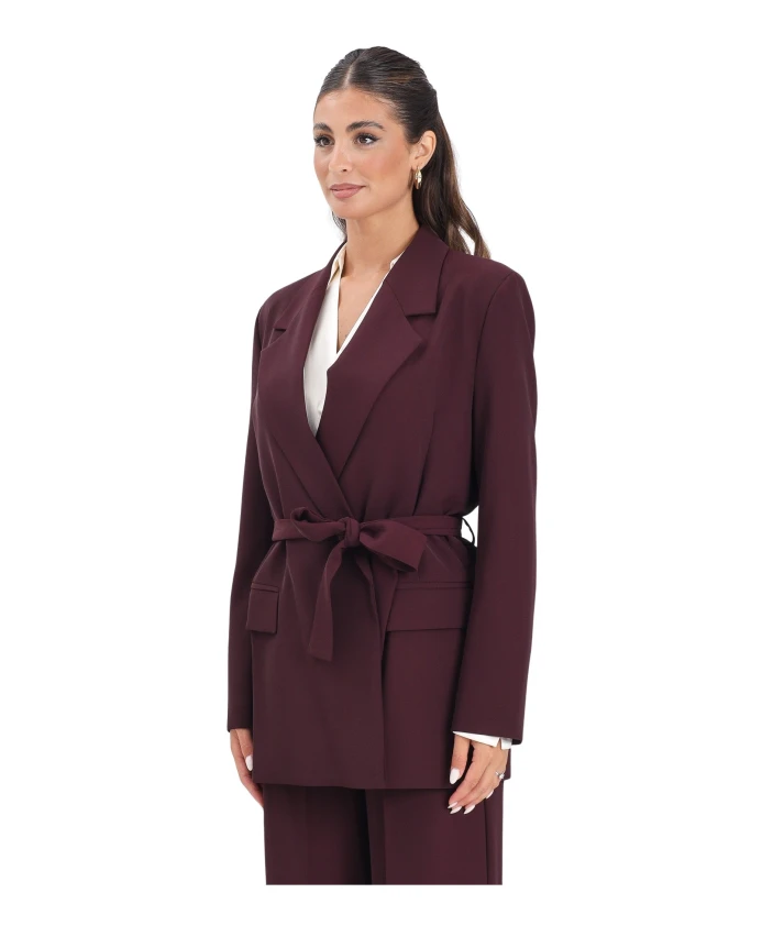 

Бордовый пиджак, прямой, изысканный стиль. Vicolo, красный